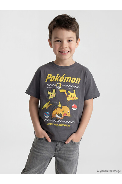 LC Waikiki تي شيرت للأولاد مطبوع عليه Pokemon من NEVAVM