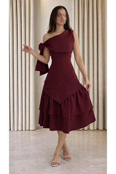 BASMA FASHION Soft Burgundy Dress