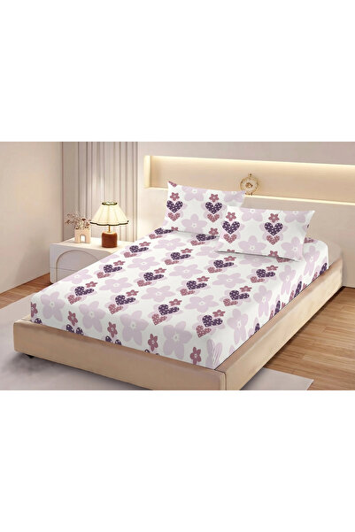 NufJoy Set cearceaf de pat cu elastic 180x200x25 cm si 2 fete perna 50x70 cm ...