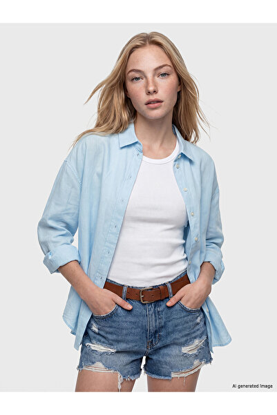 LC Waikiki YK PLUS FARKIYLA Oversize Γυναικείο Λινό Πουκάμισο