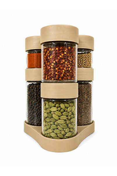 Genaric Max Plast 6-Piece Spice Jar Set with Stand – Plastic Kitchen Storage ...