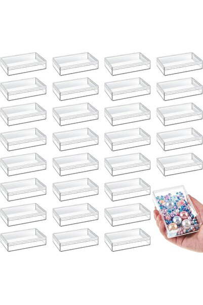 Arabest 30-Piece Clear Acrylic Storage Boxes with Lids,4.3 x 2.7 x 1 Inch,Min...