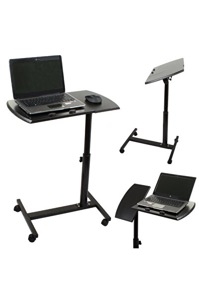 Ayawaska Suport reglabil pentru laptop cu roti si frane, birou mobil, inaltim...