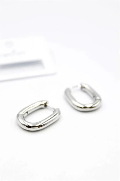 Marsilyan Nvdn- Ieg - Oval Hoop Earrings - Silver Iegrs-Nvdn1