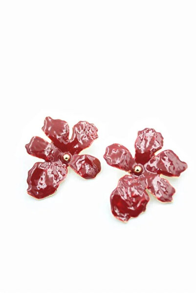 Marsilyan Nvdn- Ieg - Flower Earrings - Burgundy Iegrs-Nvdn1