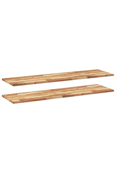 vidaxl Rafturi suspendate 2 buc. 120x40x2cm lemn masiv acacia netratat