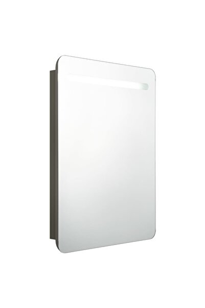 vidaxl Dulap de baie cu oglindă și LED, antracit, 60x11x80 cm