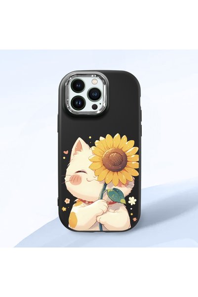 Hontinga iPhone 12 Pro Compatible Case Camera Protector Black Silicone Couple...