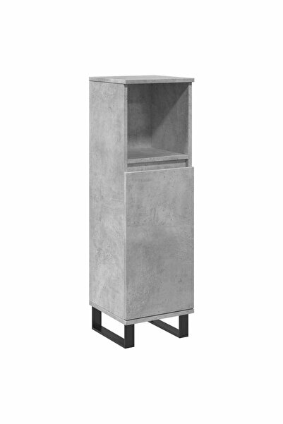 vidaxl Dulap de baie, gri beton, 30x30x100 cm, lemn prelucrat