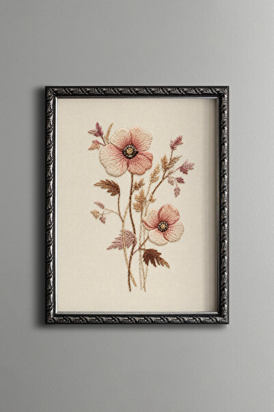 epiqart Embroidery-Look Floral Design - Vintage Patterned Frame - Thin Model