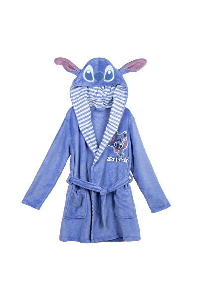 Lilo & Stitch Fleece hooded bathrobe Blue