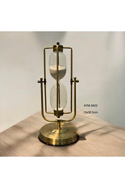 Hinora Eskitme Gold Masa Üstü Hediyelik Dekoratif Kum Saati 15x32,5cm
