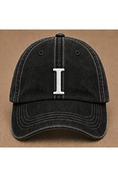 WeavedCo Letter "I" Special Design Embroidered Vintage Washed Baseball Cap fo...