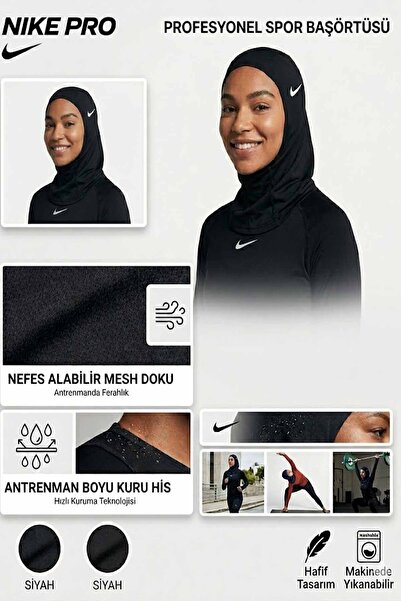 Nike Pro Dri-Fit Professional Sports Headscarf - Black Hijab