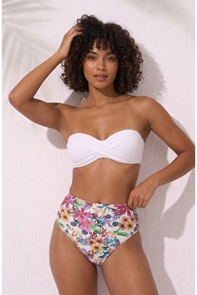 Pierre Cardin Strapless Bikini Set — Knot Detail, High Waist, Push-Up Padding...