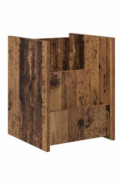 vidaxl Raft pentru reviste Lemn vechi 35 x 35 x 45 cm Lemn compozit