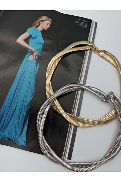 Sibelle Lumiere Çift Sarman Balıksırtı Choker Kolye