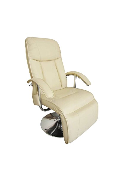 vidaxl Massage chair, cream white, eco- Leather