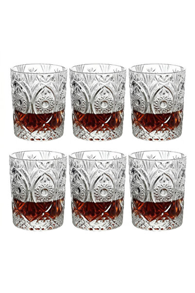 OEM Set of 6 Transparent Sculpted Glass Tumbler Cups for Whiskey, Cocktails a...