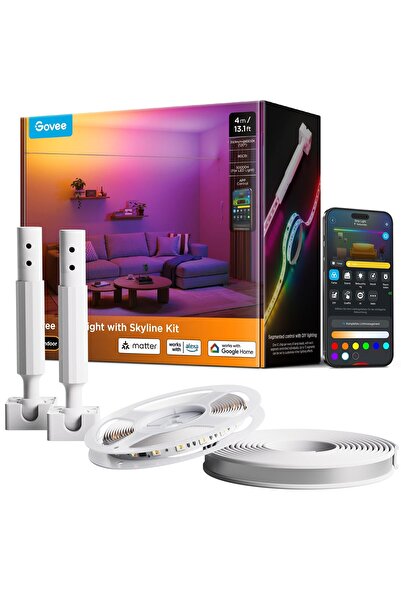 Govee Skyline Kitli LED Şerit, düşük doygunluğa sahip RGBWWIC LED şerit renkl...