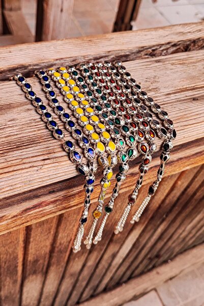 Vip Kehribar 8X10 mm 5 Pieces Wholesale Enameled Alpaca Prayer Beads