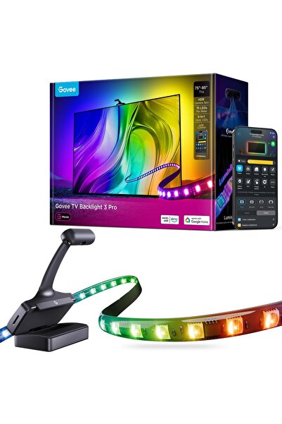 Govee TV Arka Işık 3 Pro, HDR Üçlü Kamera ile, 75-85 İnç TV'ler için 5M 5'i 1...