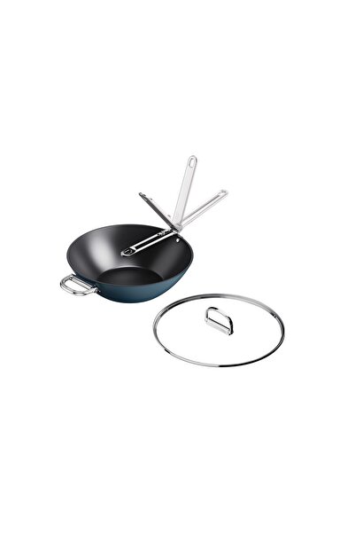 Joseph Joseph Space 32cm yapışmaz, katlanır saplı ve kapaklı wok