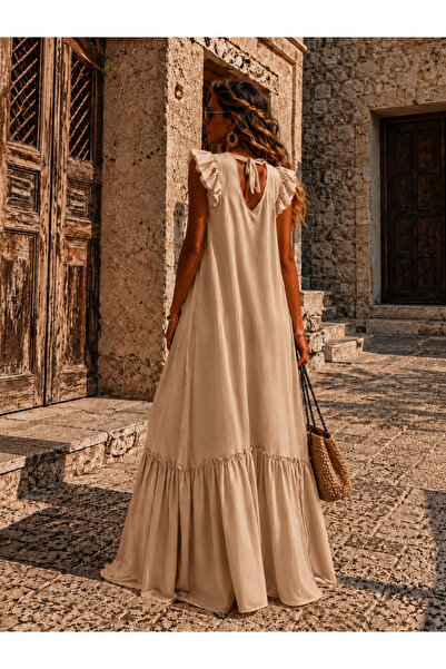 NA ADDESIGN Rochie maxi boemă Nomad Dream cu opțiuni de culori alb, negru și bej