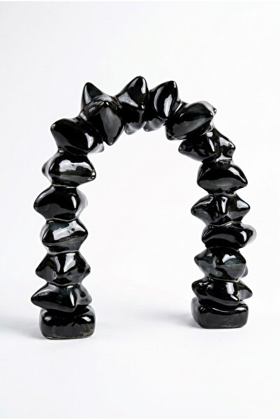 Sembol 22 cm Crystal Object - Handmade Modern Organic Arch Glass Decorative S...