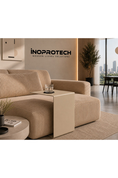 İnoprotech Nova Metal C Sehpa Koltuk Yanı Laptop ve Kahve Sehpası 35x35x50 cm