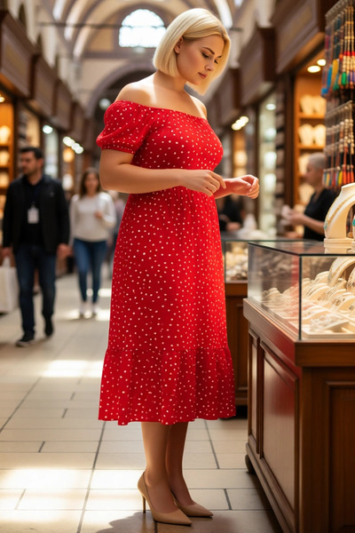 BENERLY Rochie maxi în linie A, cu mânecă scurtă, cu imprimeu floral, cu gule...