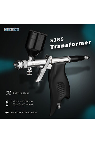 Choice 2-in-1 Fan/Round Spray NEOECO SJ85 Transformer Airbrush Kit 0.3/0.5/0....