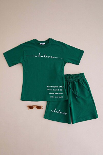 Fulla Moda Text Printed Crew Neck Boys' 2-Piece Set