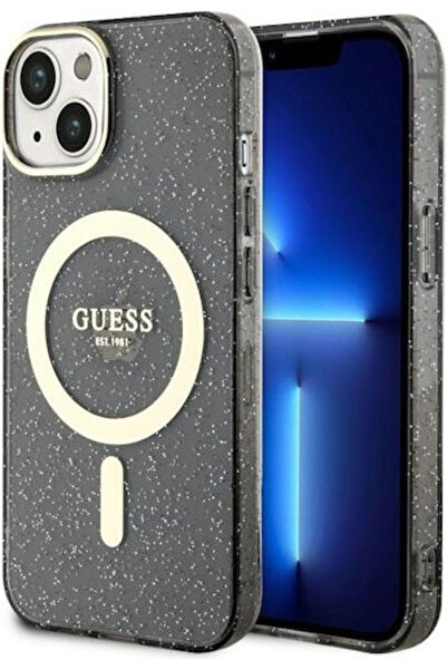 Guess Θήκη Πλάτης Magsafe Σιλικόνης με Χρυσό Γκλίτερ (iPhone 14 Plus) Κωδικός...