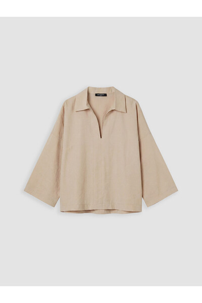 LC Waikiki Beige Muslin Women's Shirt