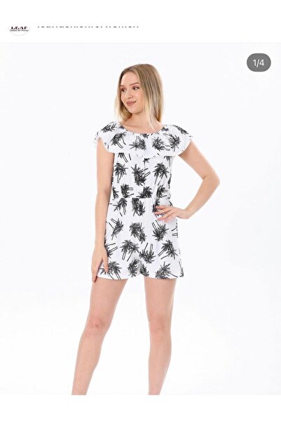 FUNDA Fashion Women's Floral Patterned Short Jumpsuit with Elastic Neckline a...