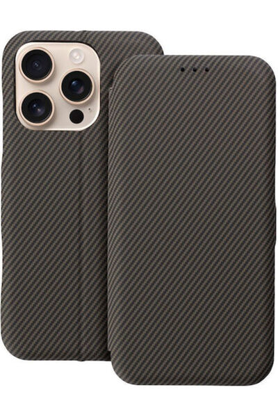 OEM Θήκη Folio Μαγνητική Συνθετικό Δέρμα Καφέ (iPhone 16 Pro) Κωδικός: 299192