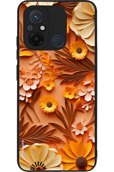 Other Θήκη Sonique Σειράς 3D Λουλουδιών για Xiaomi Redmi 12c Πορτοκαλί