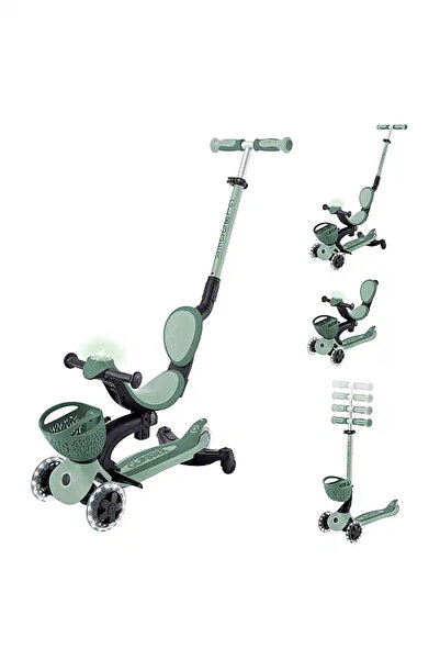 Globber Go Up Baby 360 Işıklı Scooter - Zeytin Yeşili 844-104