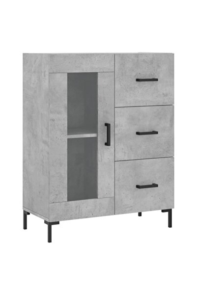 vidaxl Servantă, gri beton, 69,5x34x90 cm, lemn compozit