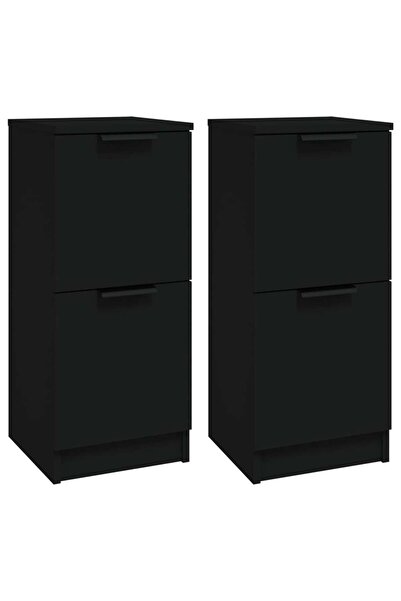 vidaxl Dulapuri, 2 buc., negru, 30x30x70 cm, lemn prelucrat