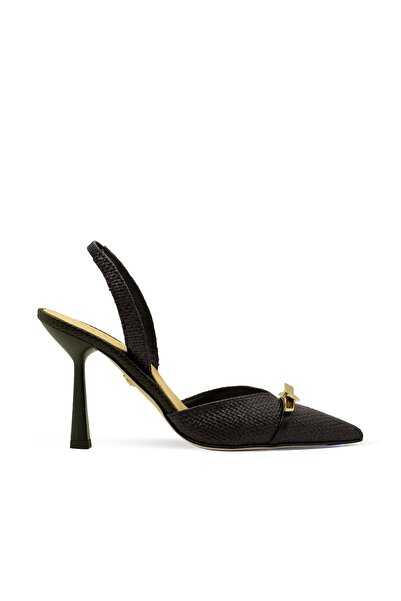 Vario Pointed Toe Slingback Stiletto Women's Heeled Shoes 040 Nero (Black)