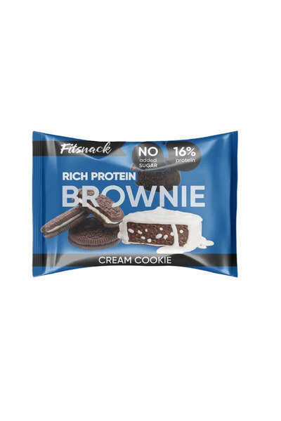 Fitsnack باكت فت سناك براوني سناك صحي بدون سكر مضاف عالي البروتين 8 جم بالكوكيز و الكريمة 50 جم 10 حبات