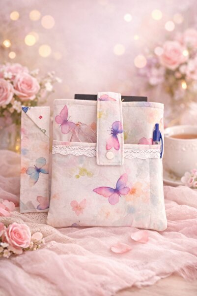 Lucille Craftshop Pastel butterfly book sleeve, Handmade Butterfly Book Sleev...
