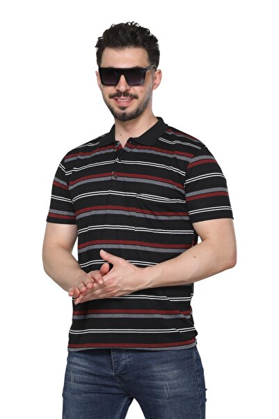 KZC TEKSTİL تي شيرت رجالي أسود من القطن الممشط بجيوب وخطوط ونقوش، تصميم كلاسي...
