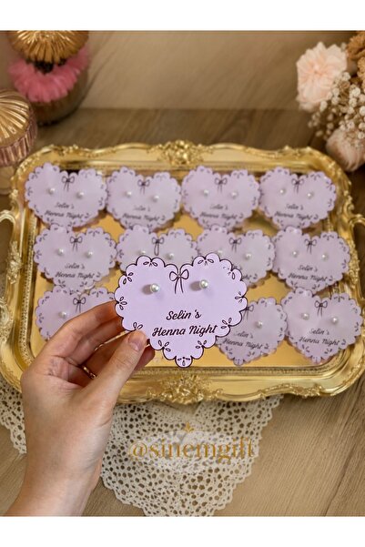 Sinem Gift 10 أقراط من اللؤلؤ - هدية الحناء - ليلة الحناء - هدية العروس المست...