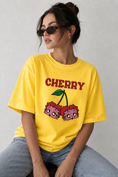 ArtYus Tricou oversize unisex cu imprimeu cu personaje Cherry – Tricou casual...