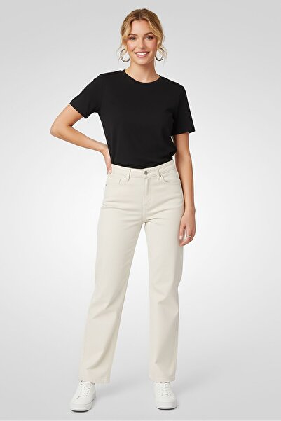 Don't Call Me Jennyfer Women Straight Fit Solid Stretchable Jeans, Off White
