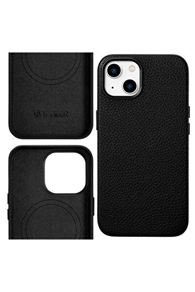 ICARER Husă din piele premium Litchi pentru iPhone 14 Plus magnetică