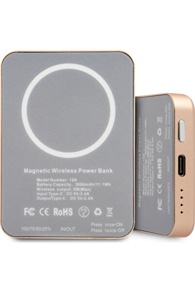 Guess GUPBMSVSLG Μαγνητικό Ασύρματο Power Bank 3000mAh 5W Χρυσό